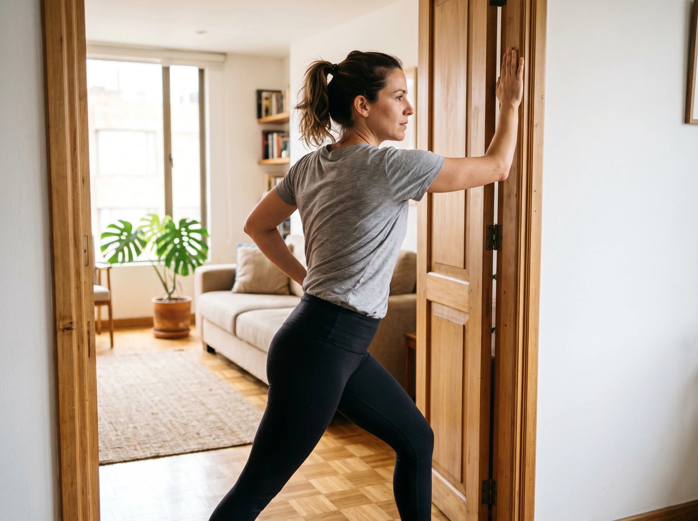 estiramiento pectoral para prevenir dolor músculos del pecho