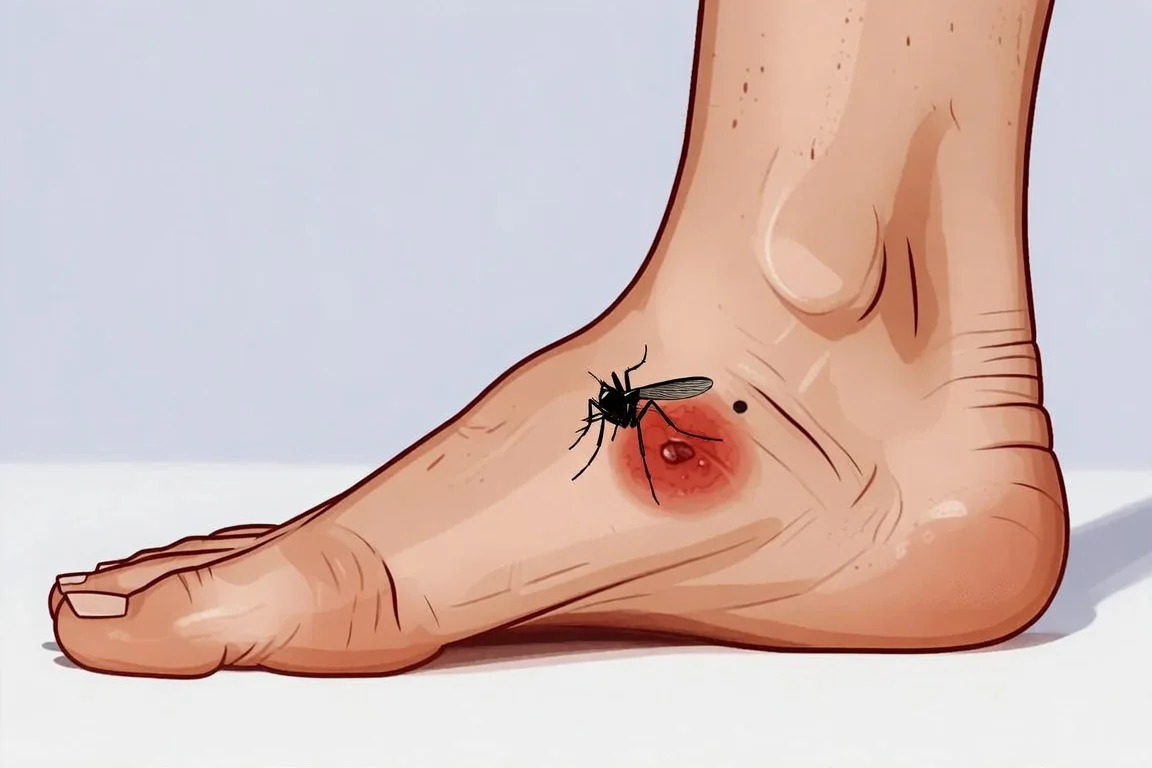 causas manchas en los pies picaduras insectos tobillos