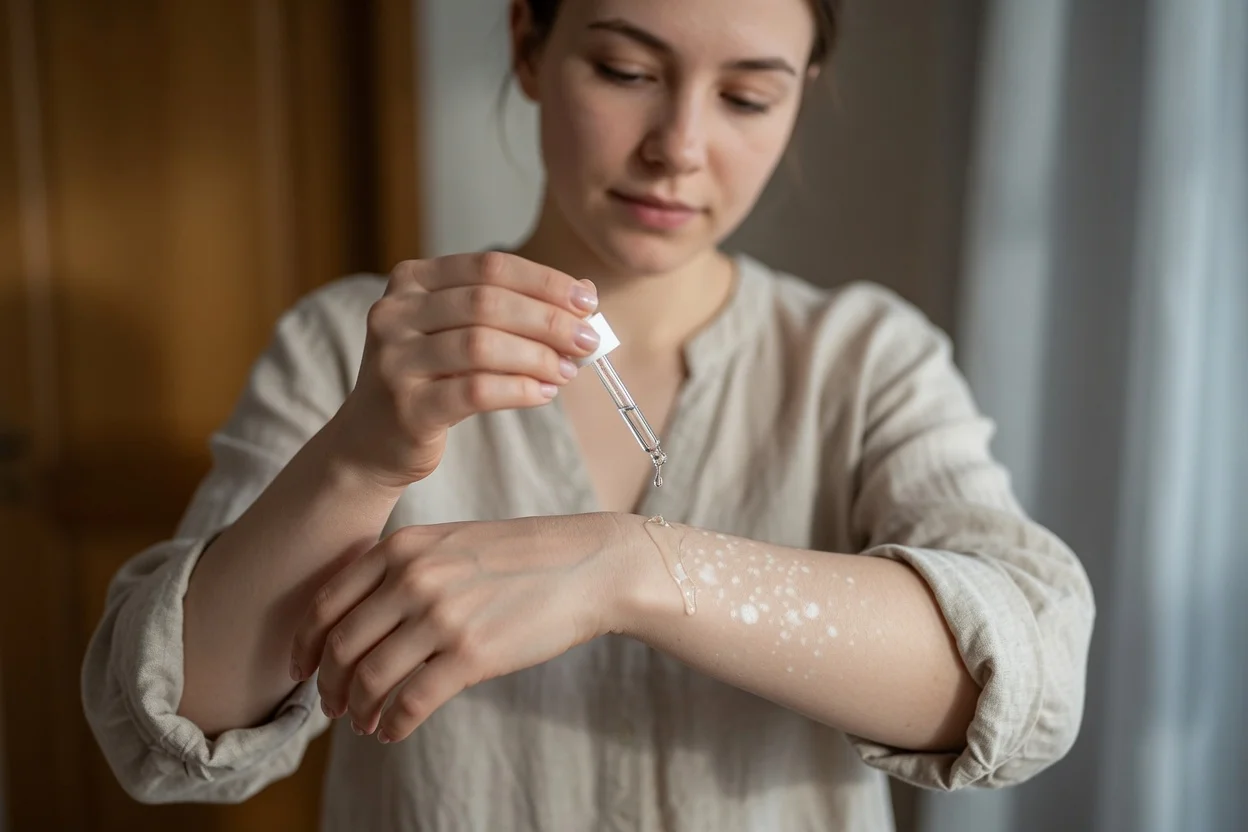 Tratamiento manchas blancas piel serum vitamina C niacinamida